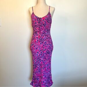 Urban Outfitters Floral Midi Slip Dress Pink and Purple Size XS